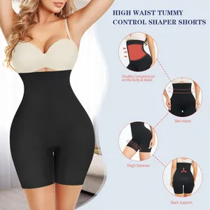 Detailed view of high waist tummy control shaper shorts for women's effective body shaping