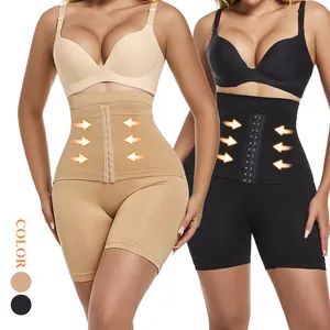 Pantaloncini Modellanti Donna Vita Alta Controllo Addominale Doppia Fila Ganci Stringivita Sollevamento Glutei Guaina Post Parto
