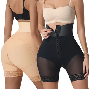 Pancera a vita alta taglie forti per controllo pancia e sollevamento glutei nero e beige