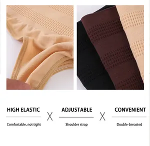 Detail of high elastic tummy control shapewear thong with adjustable straps.