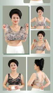 Vues multiples du soutien-gorge en maille florale sans armatures pour femmes