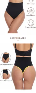 High waisted tummy control thong for women featuring seamless stretch fabric design