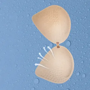 Imbottiture reggiseno beige sottili senza cuciture con trama di massaggio traforata