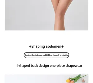 Detailed view of shaping bodysuit with abdominal control and I-shaped back design