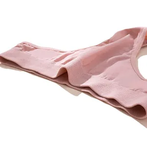 Seamless pink low-rise thong underwear for women with comfortable ribbed waistband