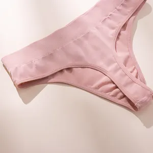 Perizoma rosa senza cuciture da donna, intimo sportivo a vita bassa e banda larga