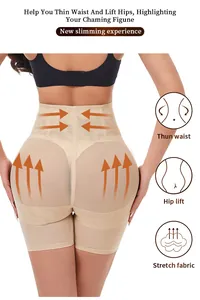 Back view detail of high-waist mesh tummy control shapewear with hip lift effect