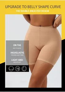 Close-up detail of seamless high-elastic shapewear shorts for tummy control and hip lifting