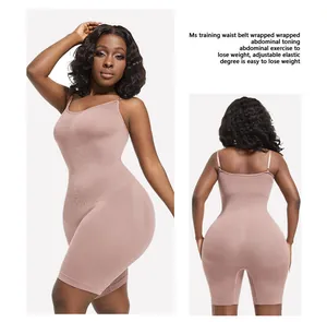Women's full body shapewear bodysuit with tummy control and butt lifting in mauve