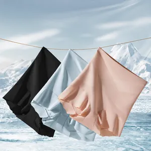 Women High Waist Tummy Control Panties Ice Silk Seamless Shapewear Butt Lifting Cross Design Breathable Safety Bottom