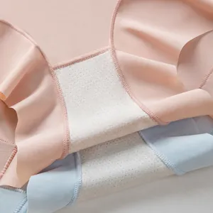 Ice silk high waist seamless shaping panties with breathable silk crotch