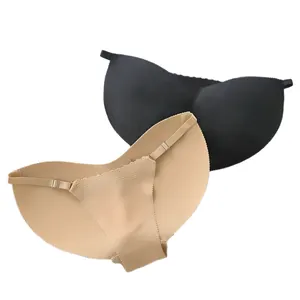 Culotte rembourrée sans couture pour rehausser les hanches, noir et beige, respirante