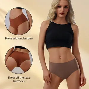 Professionelle nahtlose Eisseide-Slips für Damen mit hoher Taille und atmungsaktivem Nude-Gefühl