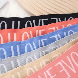Culotte boxer sans couture pour femme, extensible avec lettrage LOVE multicolore