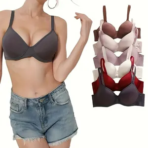 Γυναικείο Σουτιέν Push Up Χωρίς Ραφές Από Υπερμαλακό Νάιλον Αναπνεύσιμο Σουτιέν Μείωσης Με Πλευρική Υποστήριξη Τριγωνικό Καπάκι