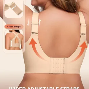 Comfortable women's wireless supportive bra with wide adjustable straps for full coverage