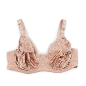 Soutien-Gorge à Armatures en Dentelle Grandes Tailles pour Femmes Respirant Minimiseur Lingerie Bretelles Réglables Bonnet Complet Top Chair Noir Nylon Coton