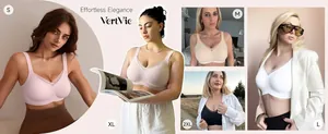 Gedetailleerde weergave van comfortabele naadloze plus size bh's zonder beugel met mesh