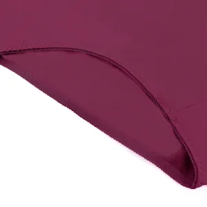 Detail of burgundy plus size women's panties showing elastic seam and fabric texture