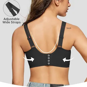 Soutien-gorge noir sans coutures avec larges bretelles réglables de 1 pouce confort
