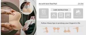 Istruzioni per la cura del reggiseno a fascia senza spalline con imbottitura fissa