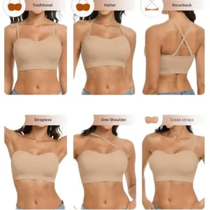 Reggiseno a fascia push-up con 6 modi versatili di indossare le spalline regolabili