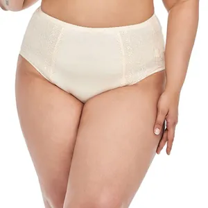 Gros plan sur la dentelle élégante d'une culotte en coton confortable grande taille