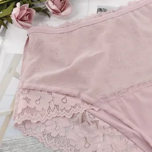 Nahaufnahme von sexy High-Waist-Spitzenslip in Übergröße mit elegantem Netzgewebe