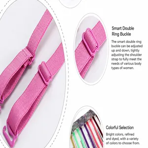 Detail of 1.2cm candy-colored adjustable bra straps with dual ring buckles
