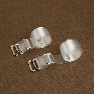 Close-up of frosted 1.8cm transparent invisible bra straps with durable metal hooks
