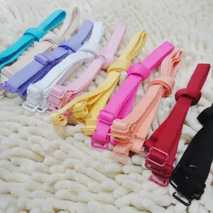 Adjustable colorful candy-colored fabric bra straps for women in various shades