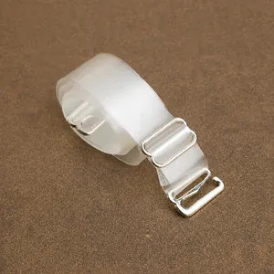Women Silicone Frosted Transparent Invisible Bra Straps High Elastic Non Slip Bra Straps With Metal Buckle Adjustable Lingerie Accessories