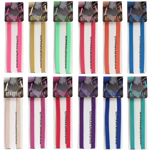 Women Adjustable Candy Color Non Slip Bra Straps Elastic High Stretch Polyester Replacement Shoulder Straps For Lingerie Accessories Comfort Bra Straps
