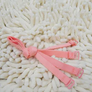 Pair of adjustable 1.0cm candy colored elastic replacement bra shoulder straps in pink