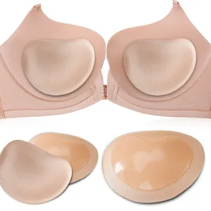 Verdikte Hartvormige Bh-Inzetstukken Bio-Silicone Spons Borstkussens Onzichtbare Borstvergroter Voor Dames Zwemkleding Lingerie Accessoire
