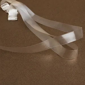 Premium 1.8cm frosted clear invisible bra straps with high elasticity for comfort