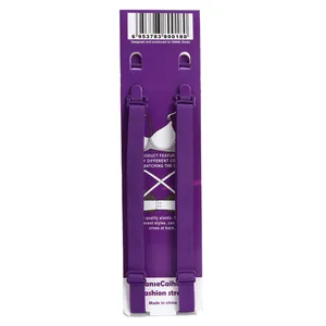 Purple adjustable 1.2cm bra straps with elastic cross-back design