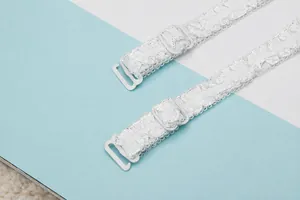 Bretelles de soutien-gorge élastiques en dentelle blanche réglables