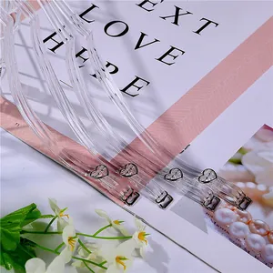 Transparent 1.0cm invisible bra straps featuring heart-shaped adjustable buckles