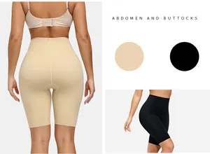 Rück- und Seitenansicht der formgebenden Miederhose mit Bauch-Weg-Effekt in Beige und Schwarz
