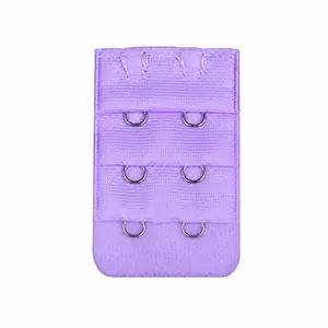 Estensione reggiseno viola con 3 file di 2 ganci, lunghezza 5 cm e larghezza 3,2 cm