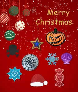 Set mit verschiedenen glitzernden Nippel-Covers für Weihnachten und Halloween Motive