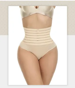 Vue détaillée de la culotte gainante à taille haute avec bandes de contrôle du ventre