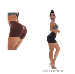 Detail view of women's hip enhancer shapewear showing before and after butt lift effect.