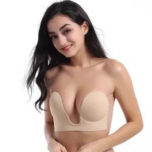 Reggiseno adesivo invisibile a U profonda senza spalline per abiti eleganti con schiena scoperta