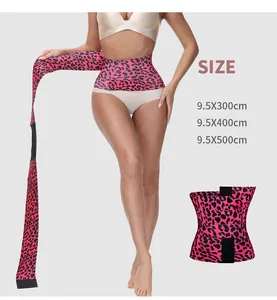 Leopard print waist trainer stomach wrap available in 300cm, 400cm and 500cm lengths