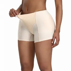 High waist padded butt lifter and hip enhancer shapewear for women in beige color