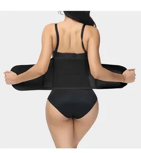 Detailed back view of a breathable black mesh waist trainer for fitness body shaping