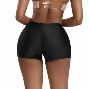 Women's seamless black padded hip enhancer and butt lifter body shaping shorts