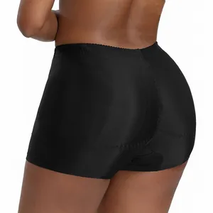 Professional black plus size padded butt lifter shapewear panties for women rear view